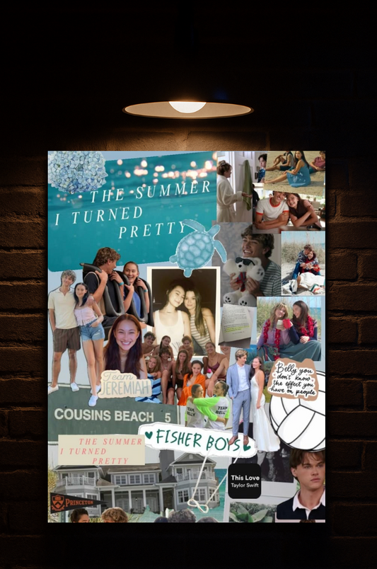 'The Summer I Turned Pretty' on a dark background custom velvet frame Pakistan
